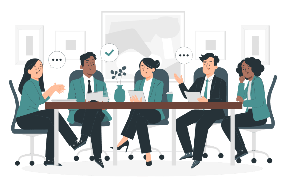 Team at Work Illustration